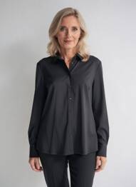 Cămașă croială dreaptă mâneci lungi negru YESTA femme