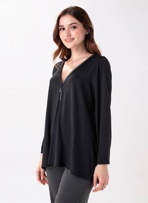 Tricou mâneci lungi mâneci lungi negru AN II VITO femeie