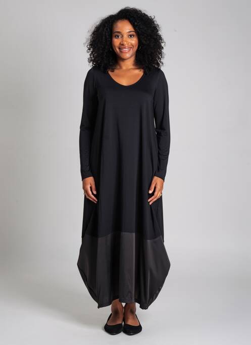Rochie lungă mâneci lungi negru AN II VITO femme