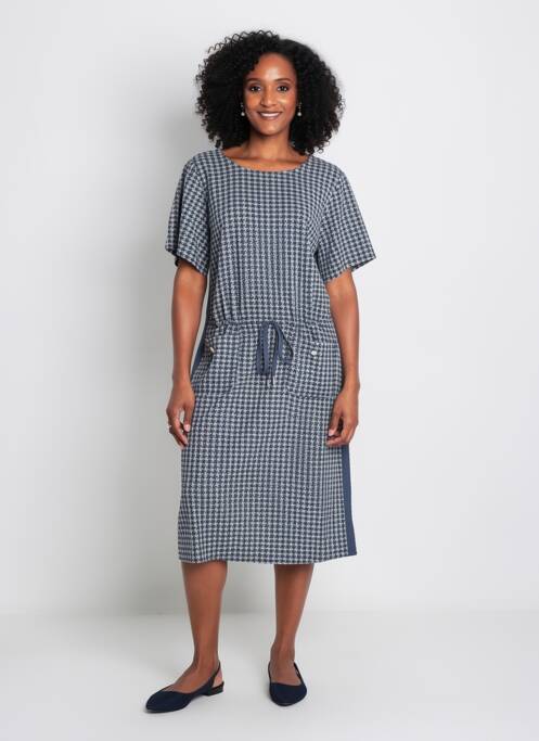 Rochie midi mâneci scurte mâneci scurte albastru YESTA femme