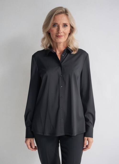 Cămașă croială dreaptă mâneci lungi negru YESTA femme
