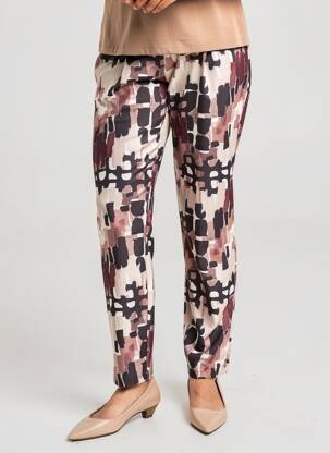 Pantalon slim talie elastică mărime normală maro AN II VITO femeie