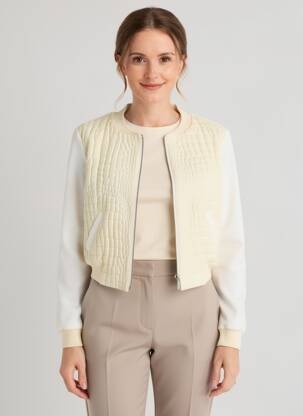 Jachete casual guler rotund alb PENNYBLACK femeie
