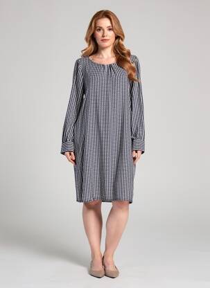 Rochie midi imprimeu fantezie mâneci lungi albastru STREET ONE femeie