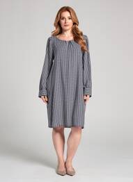 Rochie midi imprimeu fantezie mâneci lungi albastru STREET ONE femeie