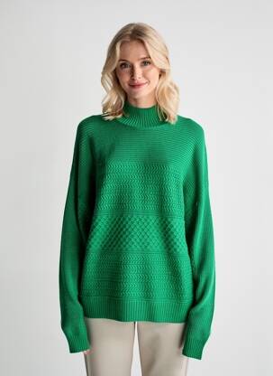 Pulover croială dreaptă mâneci lungi verde STREET ONE femeie