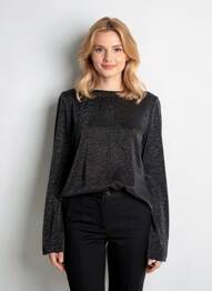 Tricou mâneci lungi mâneci lungi negru CECIL femme