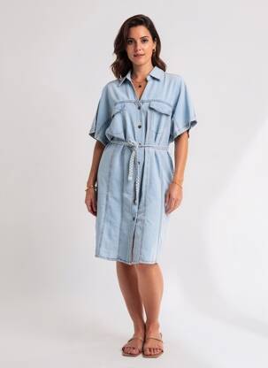 Rochie midi mâneci scurte mâneci scurte albastru ESQUALO femeie
