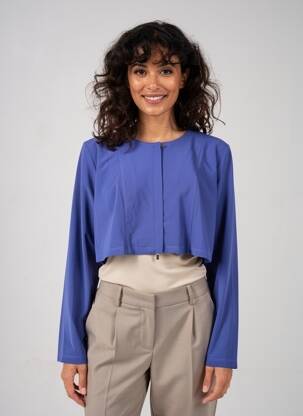 Jachete casual guler rotund albastru 3322 femeie