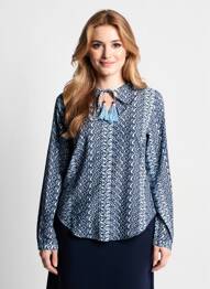 Bluză țesătură poplin mâneci lungi albastru LE PETIT BAIGNEUR femeie