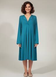 Rochie midi mâneci lungi mâneci lungi albastru MALOKA femeie