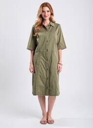 Rochie midi mâneci scurte mâneci scurte verde CREAM femeie