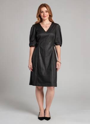 Rochie midi mâneci scurte mâneci scurte negru CREAM femeie
