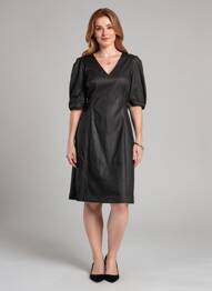 Rochie midi mâneci scurte mâneci scurte negru CREAM femeie