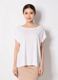 Tricou croială dreaptă mâneci scurte alb SUN VALLEY femeie