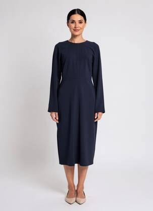 Rochie midi mâneci lungi mâneci lungi albastru SEMICOUTURE femeie