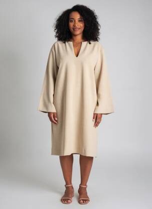 Rochie midi mâneci lungi mâneci lungi bej BY MALENE BIRGER femeie