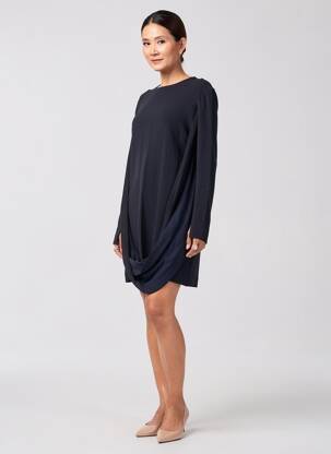 Rochie scurtă închidere cu fermoar la spate mâneci lungi negru SEMICOUTURE femeie
