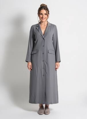 Rochie lungă mâneci lungi mâneci lungi gri MOMONI femeie