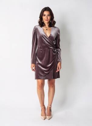 Rochie midi mâneci lungi mâneci lungi gri JANE WOOD femeie
