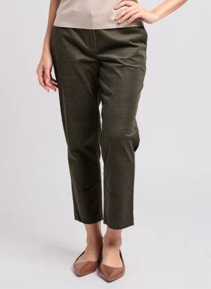 Pantalon 7/8 talie cu cleme mărime normală verde LA PETITE FRANCAISE femeie