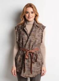 Jachete casual guler tip costum maro MAT. femme