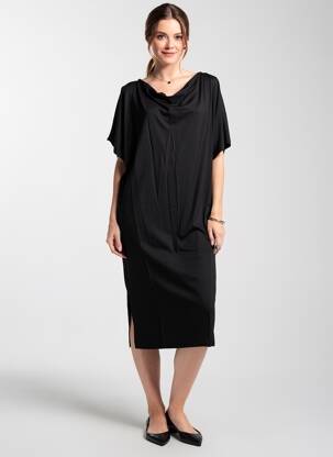 Rochie midi mâneci scurte mâneci scurte negru MASAI femeie