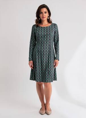 Rochie midi croială fluidă mâneci lungi negru BLUTSGESCHWISTER femeie