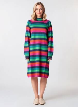 Rochie pulover croială dreaptă mâneci lungi roz BLUTSGESCHWISTER femeie