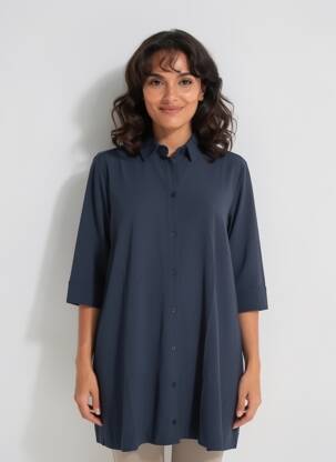 Rochie midi mâneci lungi mâneci lungi albastru MASAI femme