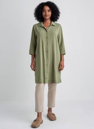 Rochie midi mâneci lungi mâneci lungi verde MASAI femme