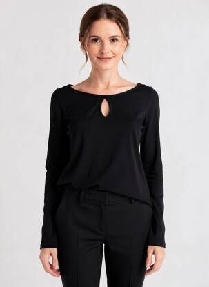 Top elasticitate mâneci lungi negru AN II VITO femeie
