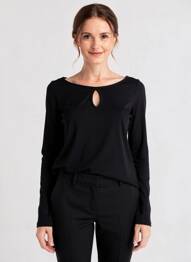Top elasticitate mâneci lungi negru AN II VITO femme