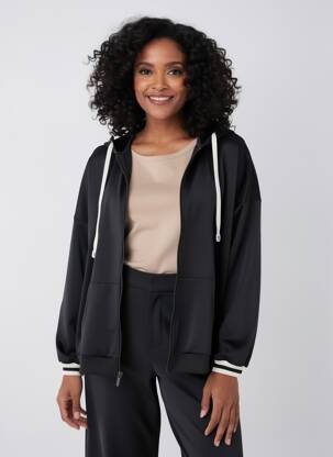 Jachete casual guler rotund negru MAT. femme