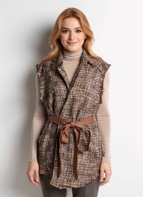 Jachete casual guler tip costum maro MAT. femme