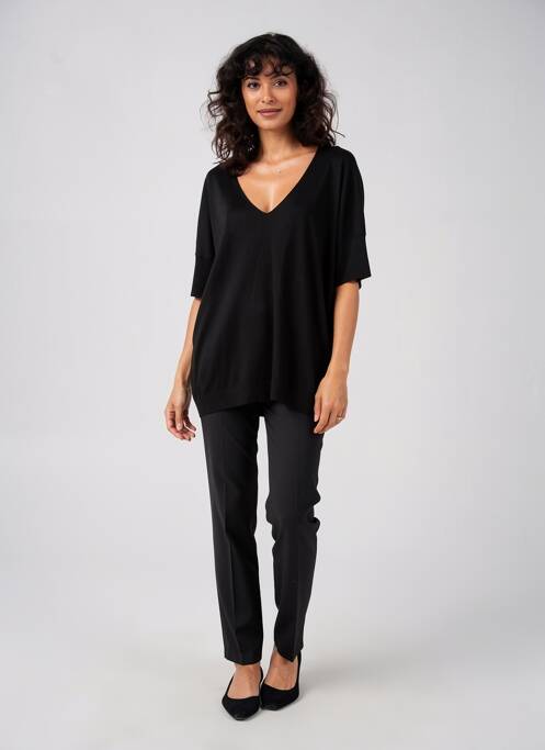 Top elasticitate mâneci scurte negru ZILCH femme