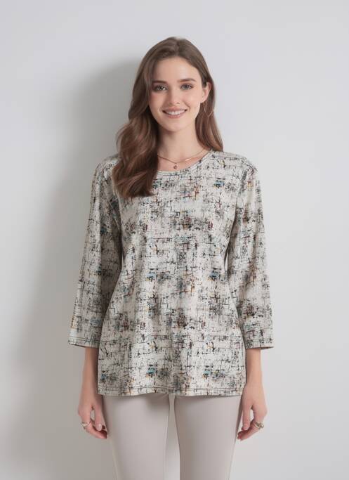 Top țesătură jersey mâneci lungi alb OLIVER JUNG femme