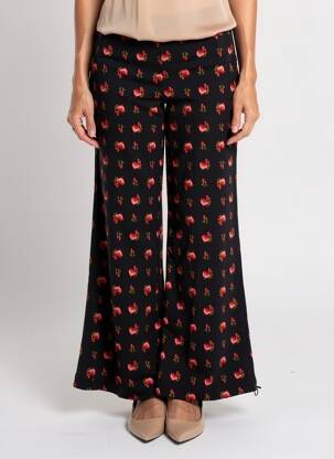 Pantalon evazat talie elastică negru BLUTSGESCHWISTER femeie