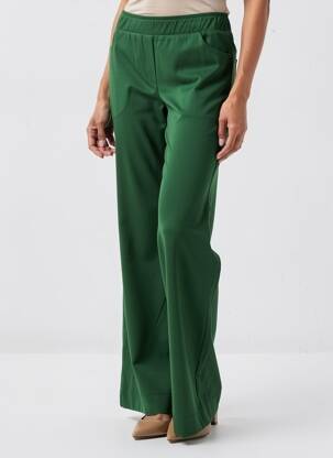 Pantalon evazat talie elastică verde MAT. femeie