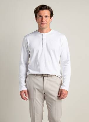 Tricou croială dreaptă mâneci lungi alb DAYTONA bărbat