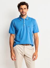 Polo țesătură jersey mâneci scurte albastru PIERRE CARDIN bărbat