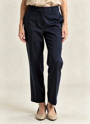 Pantalon drept țesătură crep mărime normală albastru LCDN femeie