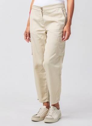 Pantalon cargo subțire mărime normală bej LCDN femeie