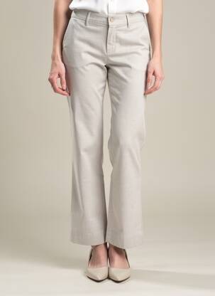 Pantalon chino țesătură poplin mărime normală gri LCDN femeie