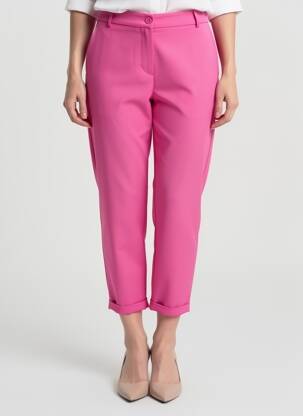 Pantalon chino închidere cu fermoar sub clapetă cu nasturi mărime normală roz IMPERIAL femeie