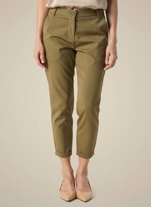 Pantalon chino închidere cu fermoar sub clapetă cu nasturi mărime normală verde IMPERIAL femeie