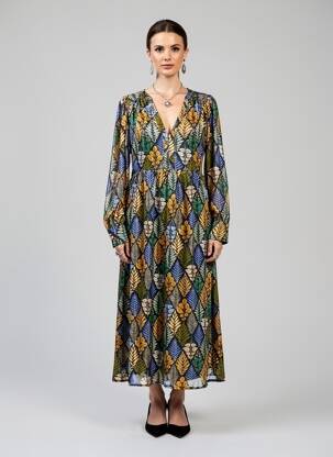 Rochie lungă mâneci lungi mâneci lungi verde MOLLY BRACKEN femeie