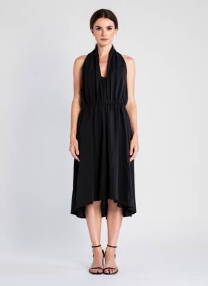 Rochie midi fără mâneci fără mâneci negru MOLLY BRACKEN femeie