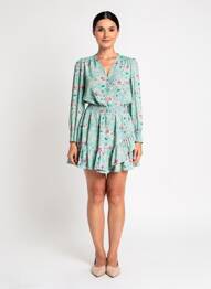 Rochie scurtă mâneci lungi mâneci lungi verde GERARD DAREL femeie
