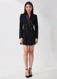 Rochie scurtă mâneci lungi mâneci lungi negru IMPERIAL femeie